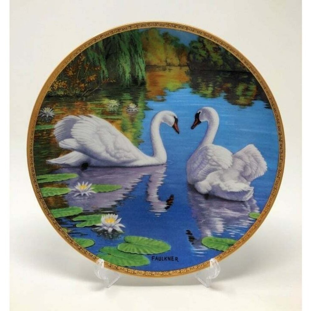 W.S. George THE SWAN Elegant Birds Collector Plate by James Faulkner